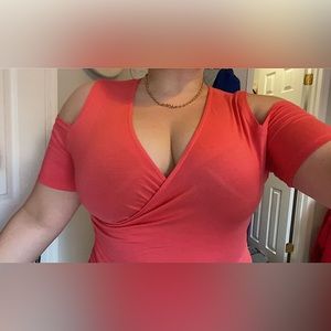 Cold shoulder V-neck Wrap Shirt